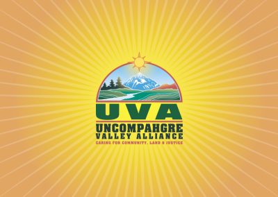 The UVA logo is seen over lines radiating from the center on an orangish-yellow background